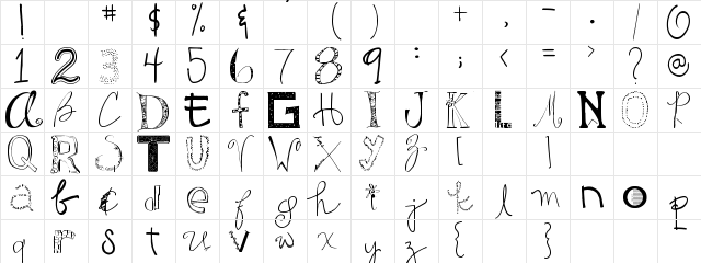 2Peas GG Font Regular  glyph index