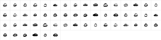 26 More Kisses Regular  glyph index
