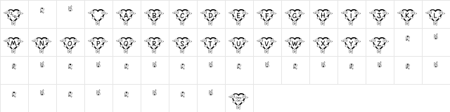 FL Heart Dark Regular  glyph index