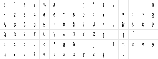 Burnt Uncle Regular  glyph index