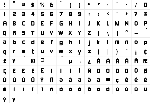 Kimberley Alternate Regular  glyph index