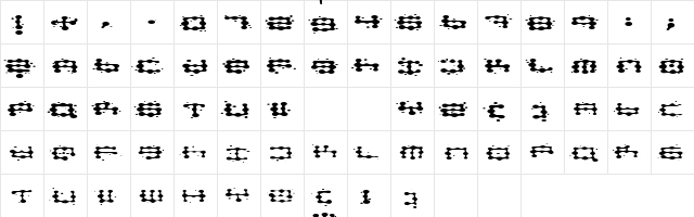 splat Regular  glyph index