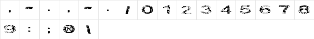 Baznat Regular  glyph index