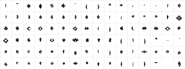 Contrive003 Regular  glyph index