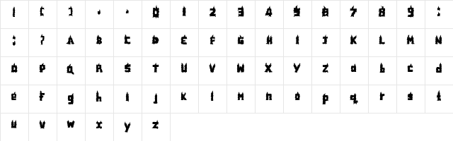 DIM Regular  glyph index
