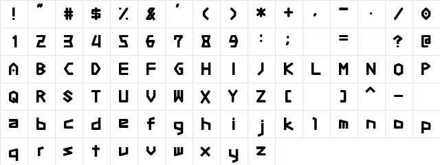 Cosmos0 Regular  glyph index