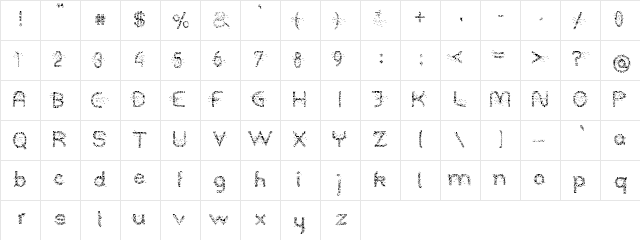 On The Road Regular  glyph index