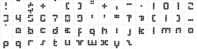 eyesore Regular  glyph index