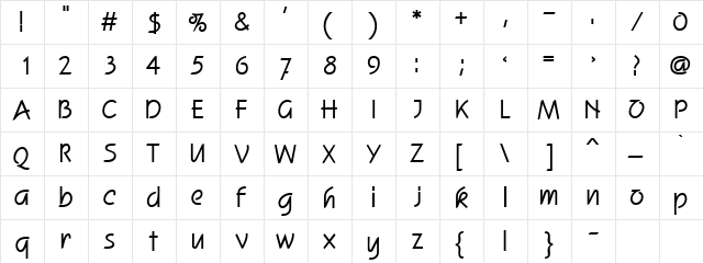 SashaySSK Regular  glyph index