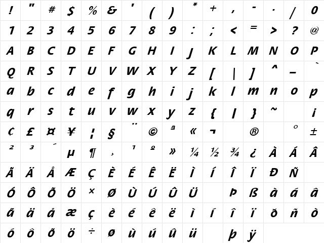 Holy Houses 2 Regular  glyph index