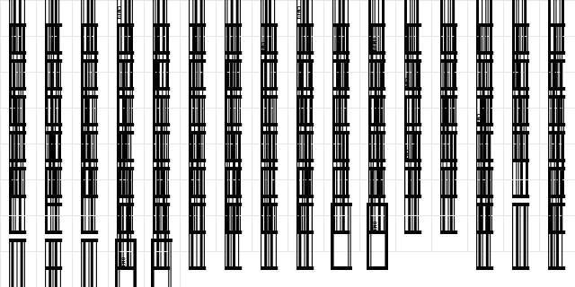 IDAutomationSBI25L Regular  glyph index