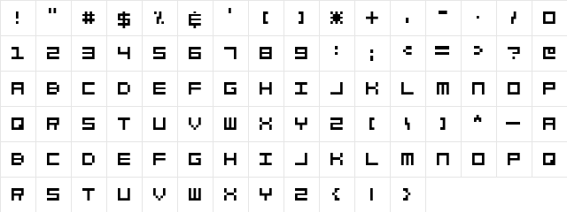 eelfont002 Regular  glyph index
