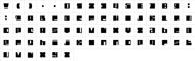 Dhe Cruncy Regular  glyph index