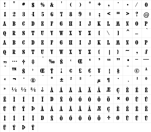 a_Calyx Regular  glyph index