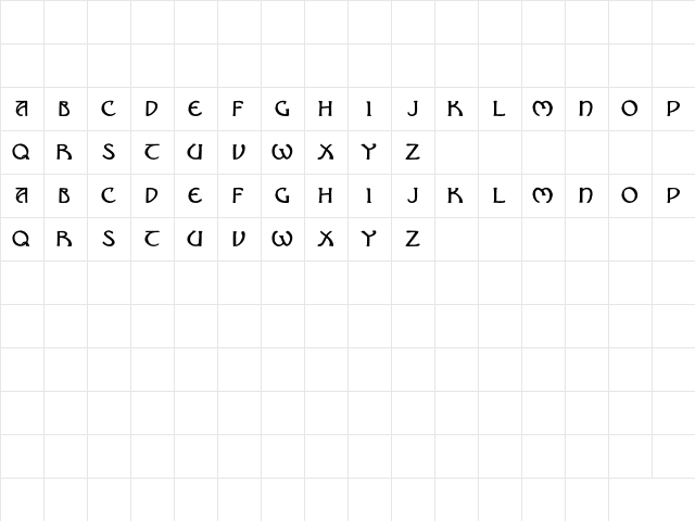 Nouveau Uncial Caps Regular  glyph index