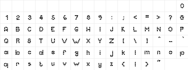 Cane Stick Regular  glyph index