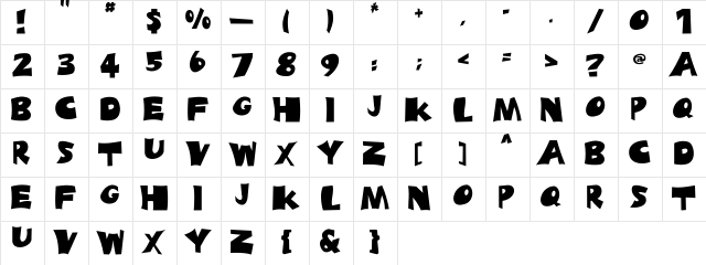 04 Regular  glyph index