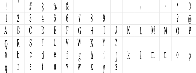 ChillyMoe Regular  glyph index