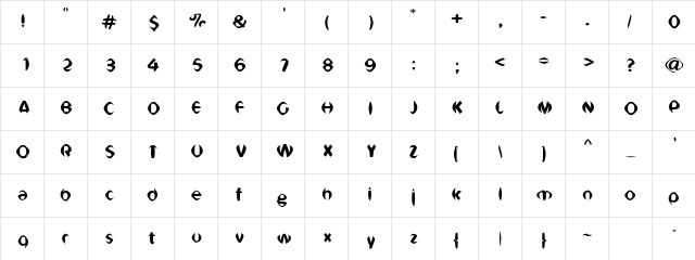 Dross01 Regular  glyph index