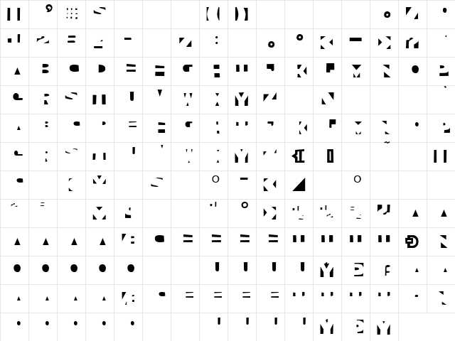 Bfrika 2Tone Two  glyph index