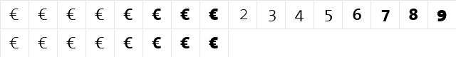 The Sans Mono Euro- Regular  glyph index
