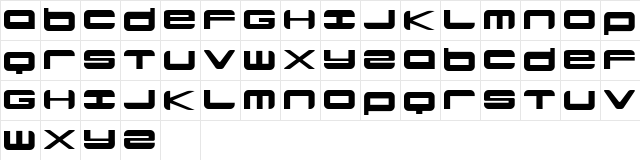 ObcessedBomb Regular  glyph index