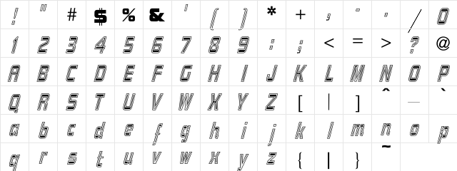 Cool Days Bold  glyph index