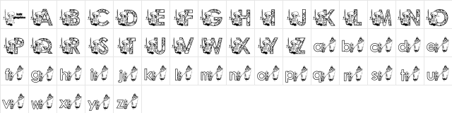 KG FISHERMAN Regular  glyph index