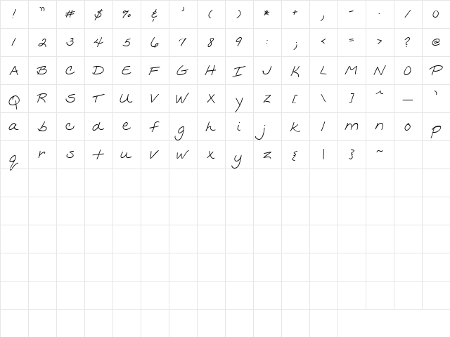 LD Fine Print 12 Regular  glyph index