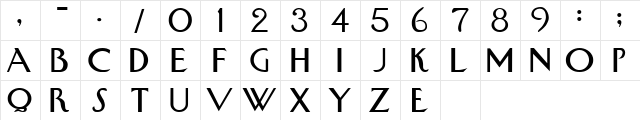 Cygnet Normal  glyph index