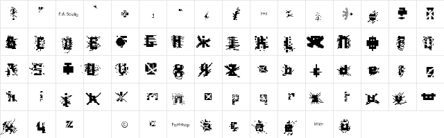 ScratchedOut Regular  glyph index