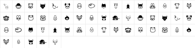 plastic pets Regular  glyph index