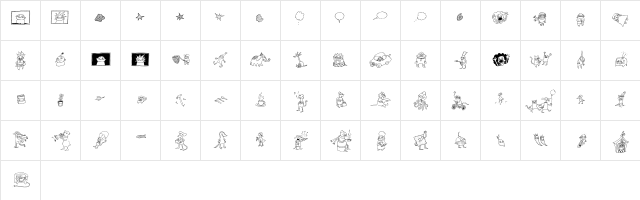 Chicken Regular  glyph index