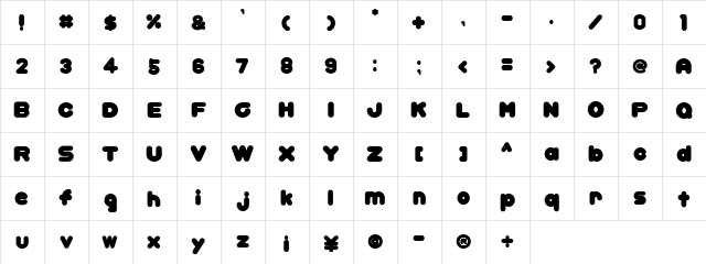 Inu Regular  glyph index