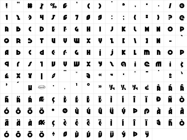 Neuralnomicon Title Regular  glyph index