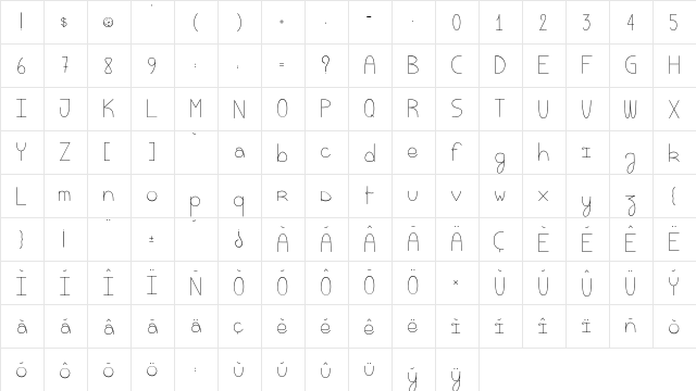 Eat My Cookie Regular  glyph index