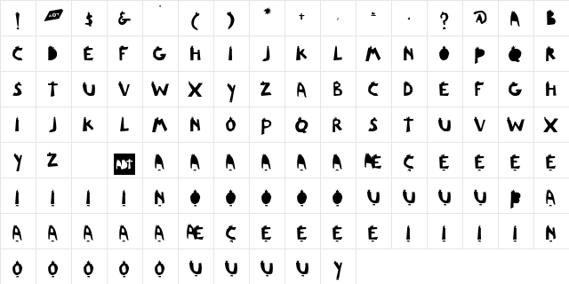 Le Joel Regular  glyph index