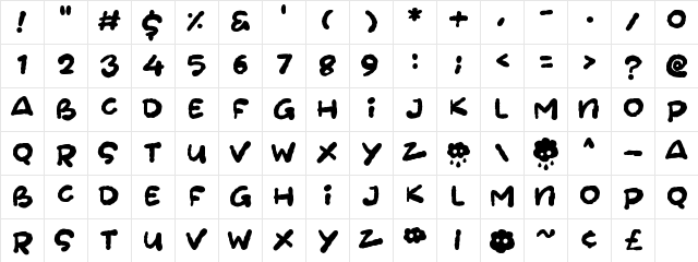 Cloudheads Regular  glyph index
