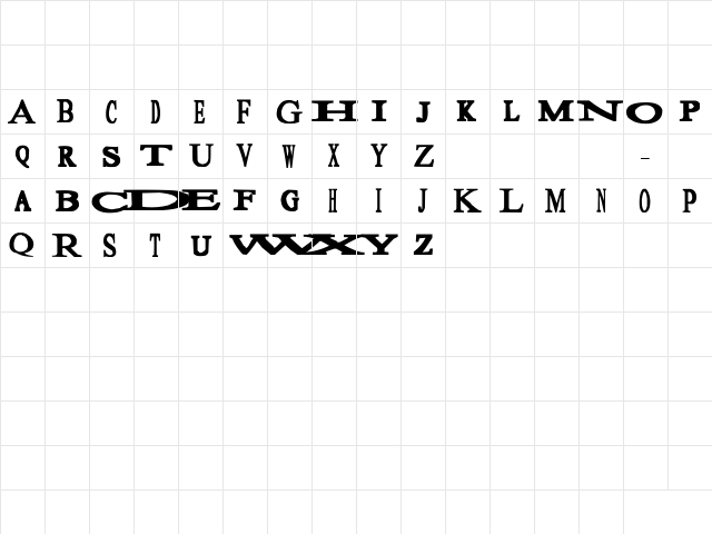 Sloopy Regular  glyph index