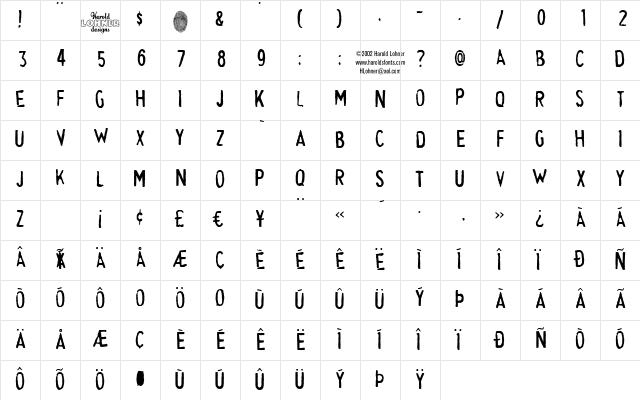 CheapskateFill Regular  glyph index