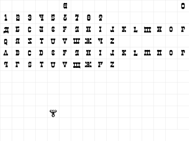 Kremlin Kiev Regular  glyph index