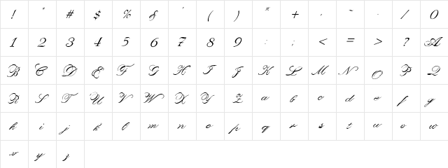 Orphiel Regular  glyph index