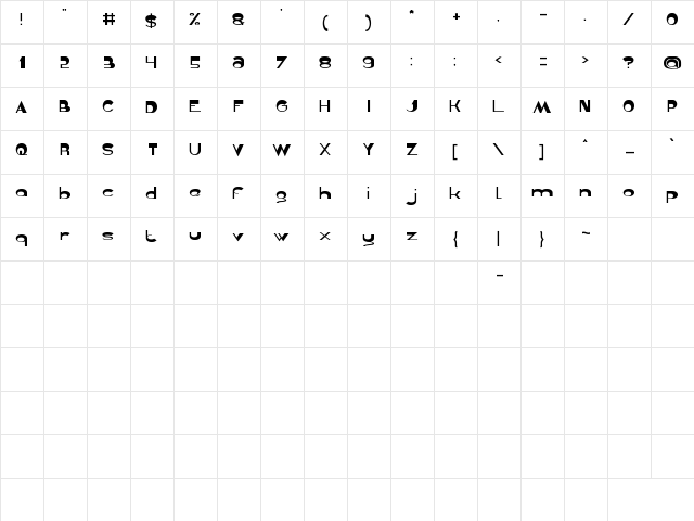 Gelombang radio Regular  glyph index