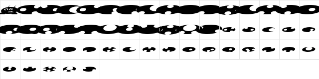 Ufo Italic  glyph index