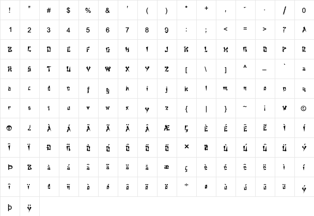 FZ UNIQUE 21 SPIKED Normal  glyph index