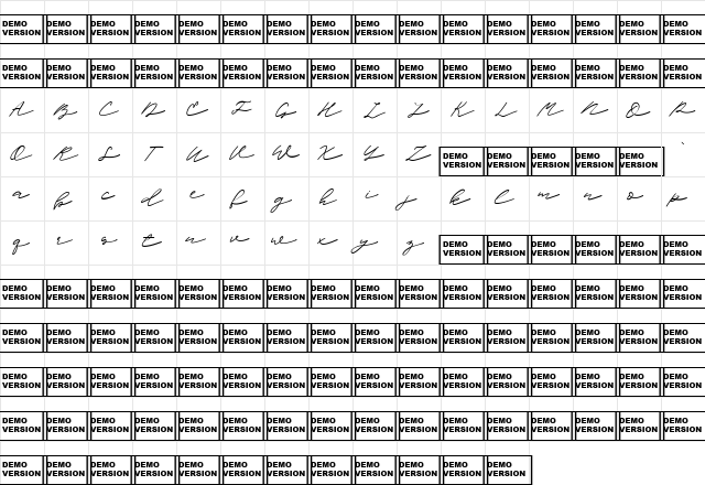 Scandilover Script Regular  glyph index