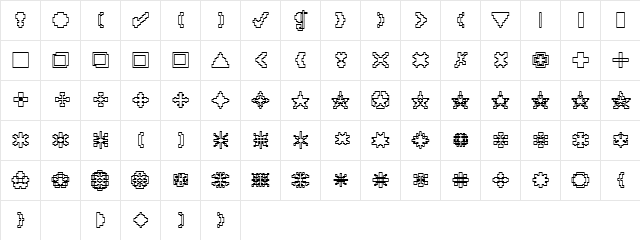 DTCRoughX03 Regular  glyph index