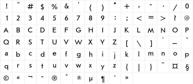 JournalSansC Regular  glyph index