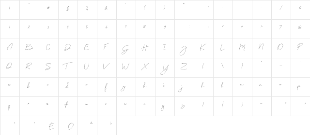 Monoline Regular  glyph index