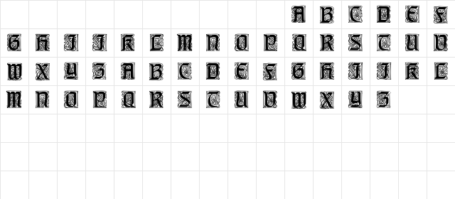 KapitalSSK Regular  glyph index